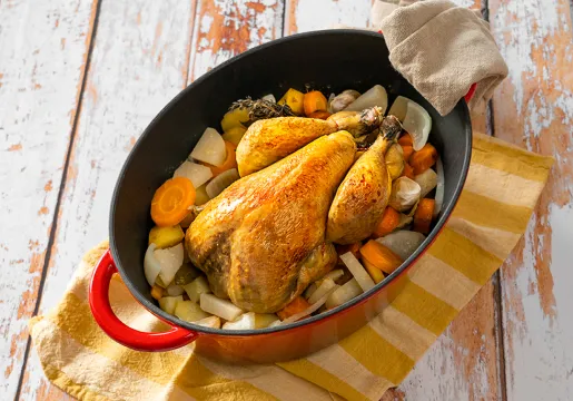 Poulets fermiers des Landes à la Boucherie du Centre d'Herblay, près d'Argenteuil (95)